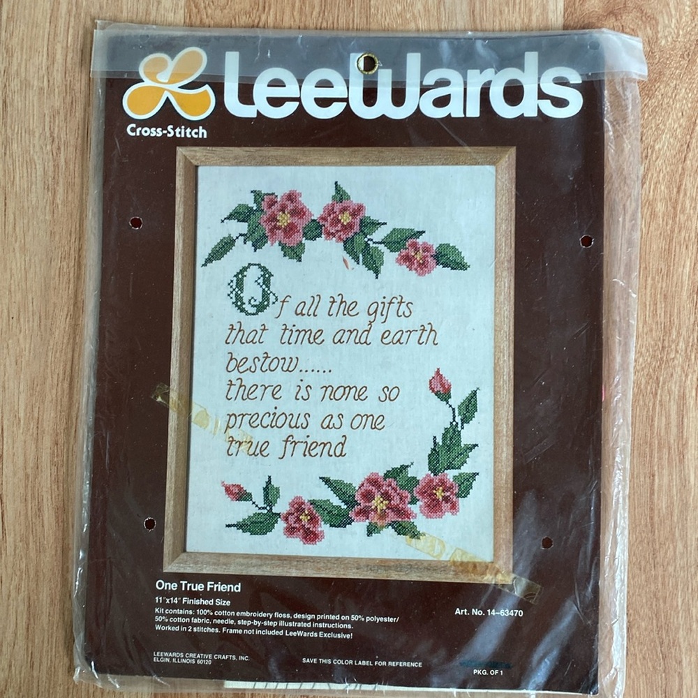 Lee Wards one true friend stamped cross stitch kit NWT